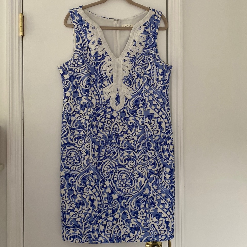 Eliza J Blue & White Paisley Dress